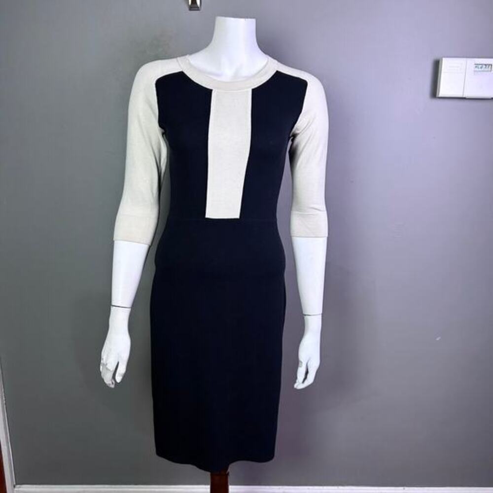 Theory sweater dress medium secretary black wool office corpcore minimalist Mod